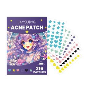 216 Pcs Cute Colorful Heart Star Acne Patches, Tea Tree Oil Day Night Pimple Patches For Face Blemish Treatment