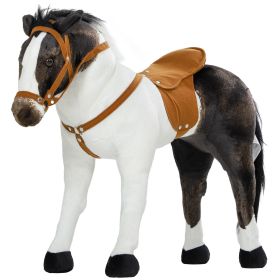 Ride on Horse for Toddlers 3-8 Years Old, Stuffed Animal Horse Toy with Neighing Sound, Brown