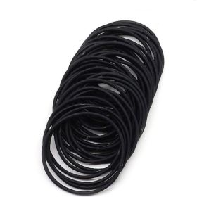 100Pcs Black Elastic Hair Bands Ponytail Holder Head Rope Ties Hats Hair Styling Kids Girl Accessories Scrunchie (Option: 100Pcs)