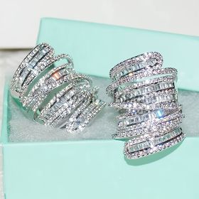 Luxury Wide Zircon Stacking Ring Birthstone Delicate Jewelry For Women Girls Party Banquet Wedding Decor (size: 8)