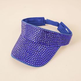 New fashion hat women's rhinestone empty top hat casual sunshade summer fashion diamond-studded personality tongue hat empty top hat (Color: Purple)