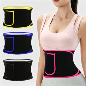 NEW Waist Trainer Slimmer Belt Corset Sweat Sauna Weight Loss Support Women Men (Color: Pink)