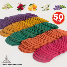 50pcs Spiral Incense, Lemongrass, Rose, Jasmine, Lavender Orange Aromatherapy Coils, Burning Time 3-4 Hours Suitable for Air Purification, Yoga (Style: 50PCS Lemongrass)